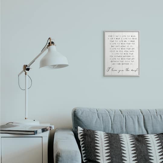 Stupell Industries I love You the Most Gray Framed Wall Art